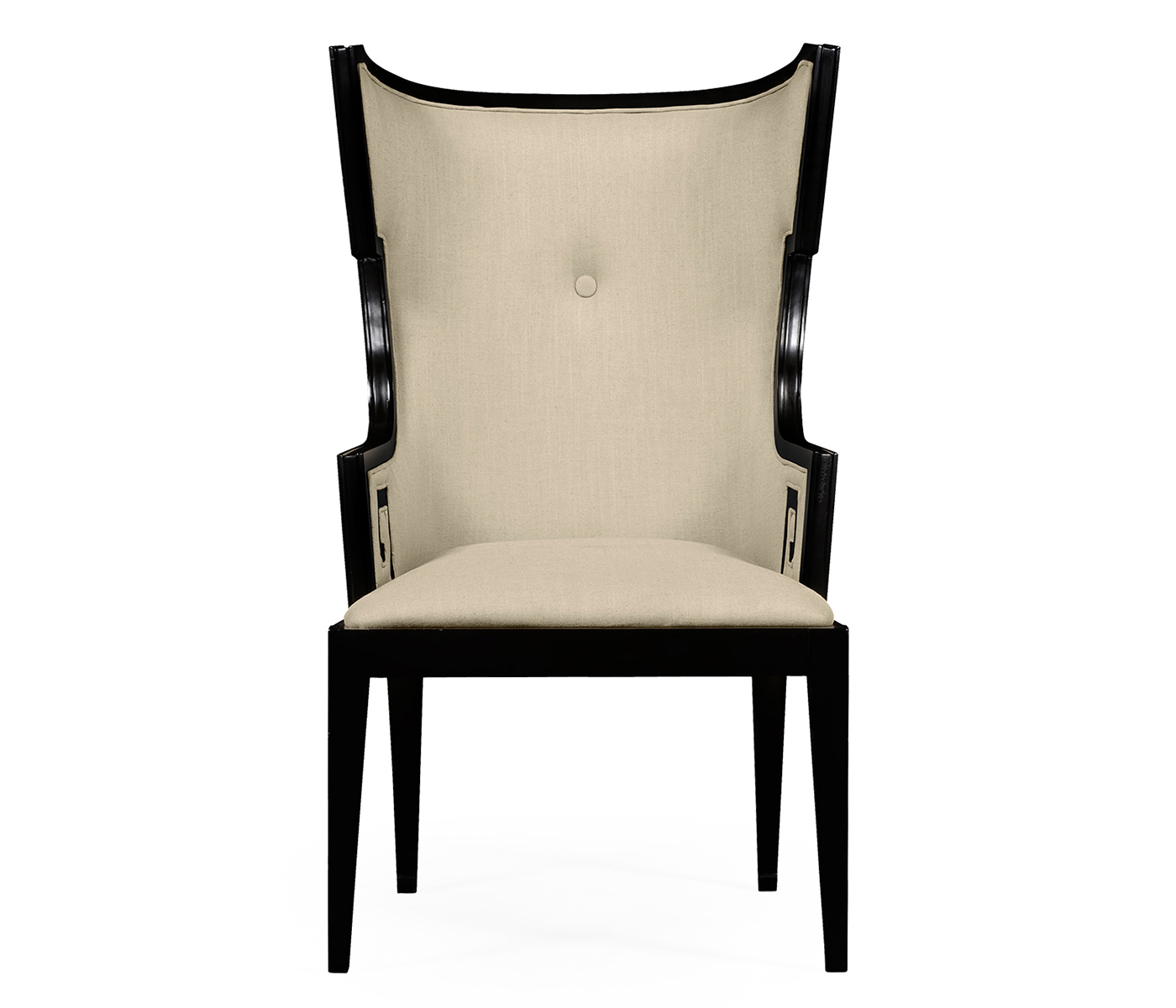 Greek Key Design Biedermeier Black Arm Chair