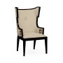 Greek Key Design Biedermeier Black Arm Chair