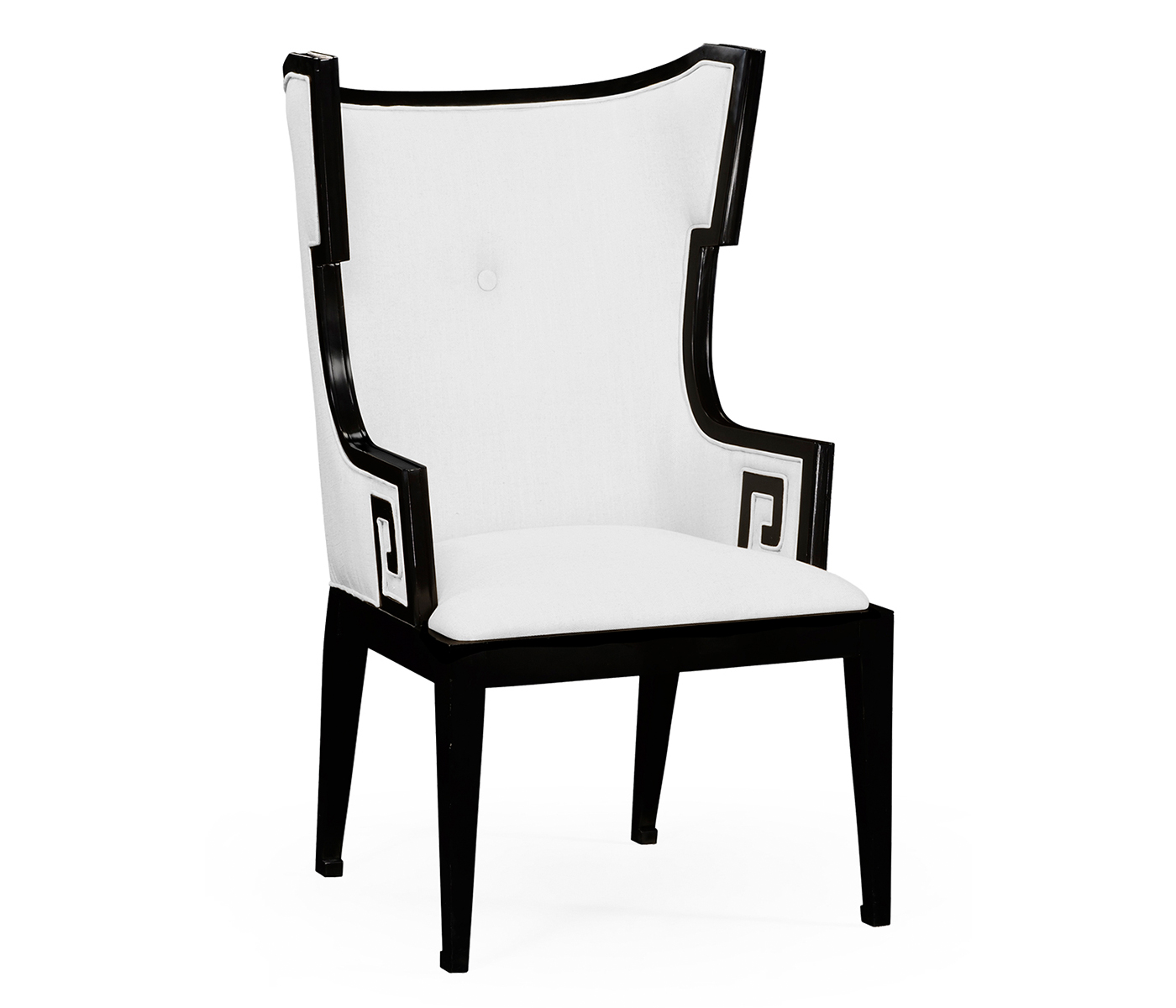 Greek Key Design Biedermeier Black Arm Chair