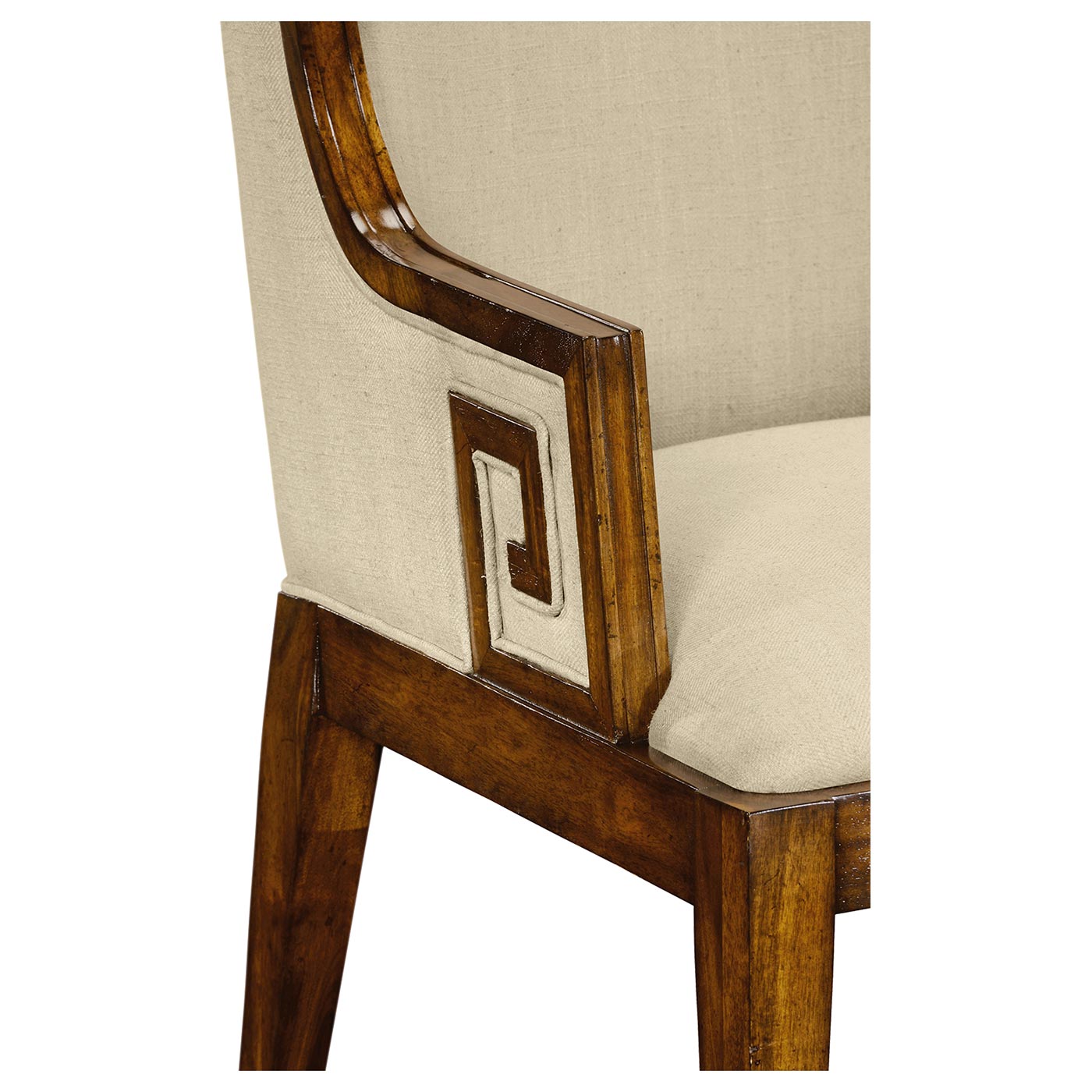 Greek Key Design Biedermeier Walnut Arm Chair