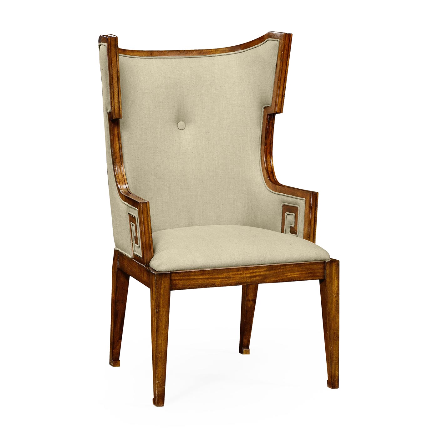 Greek Key Design Biedermeier Walnut Arm Chair