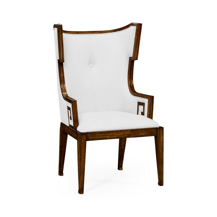 Greek Key Design Biedermeier Walnut Arm Chair