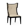 Greek Key Design Biedermeier Black Side Chair