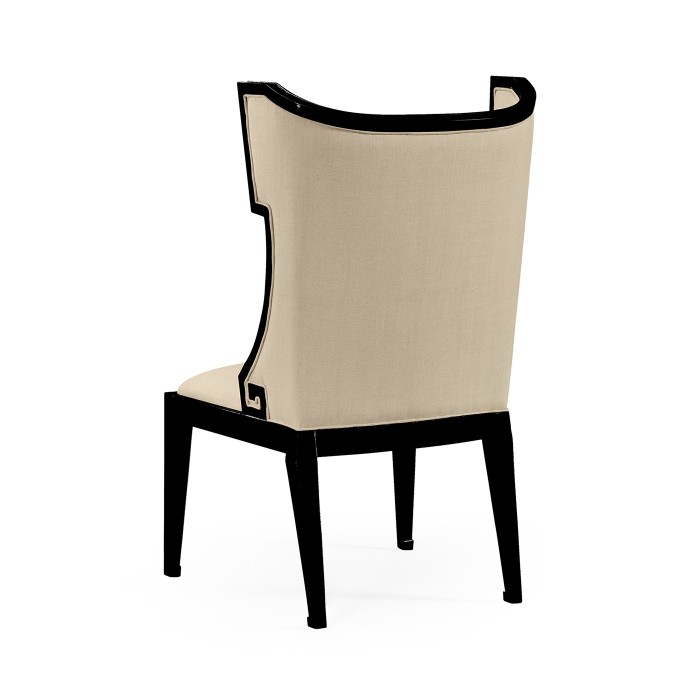 Greek Key Design Biedermeier Black Side Chair
