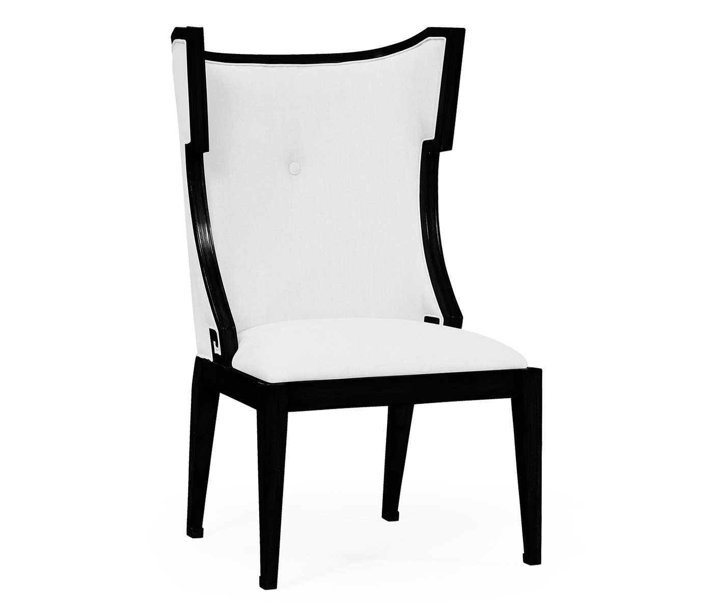 Greek Key Design Biedermeier Black Side Chair