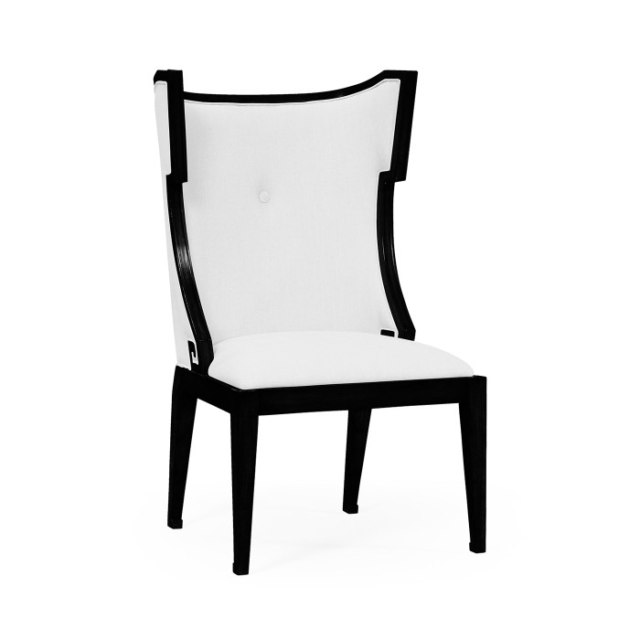 Greek Key Design Biedermeier Black Side Chair