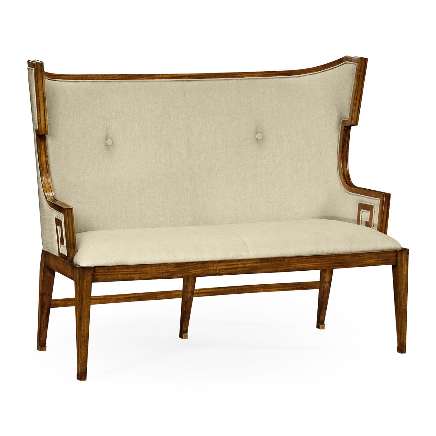 Greek Key Design Walnut Biedermeier Settee
