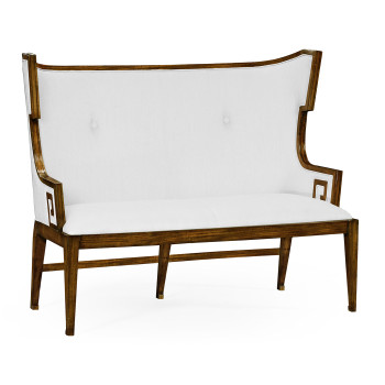 Greek Key Design Walnut Biedermeier Settee