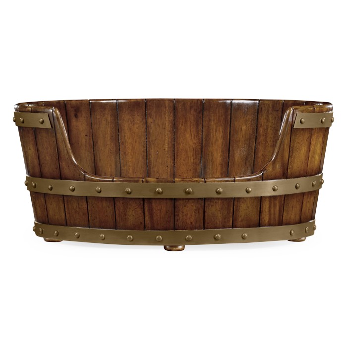 Large Walnut Wooden Dog Bed