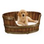 Large Walnut Wooden Dog Bed