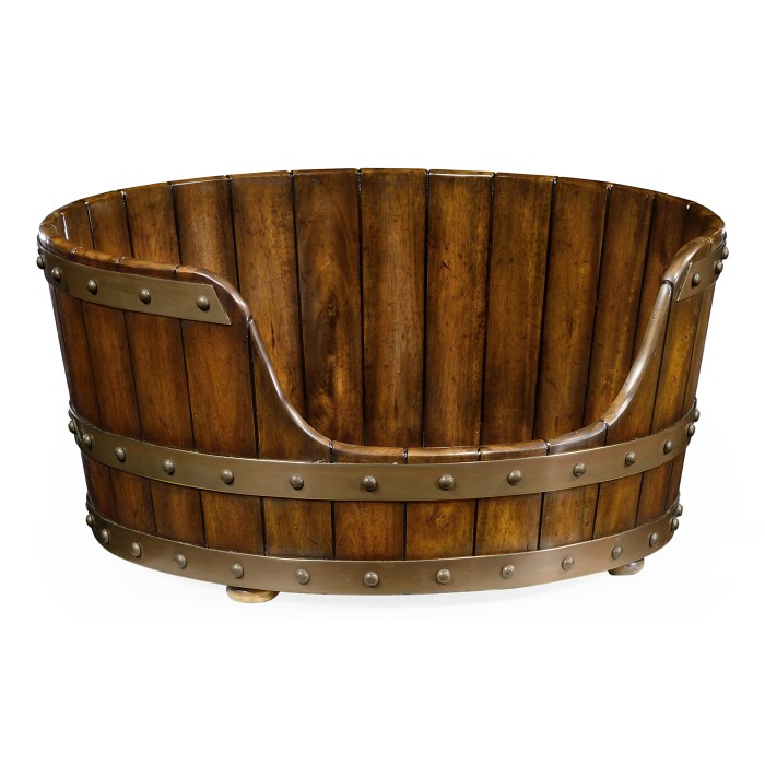 Small Walnut Wooden Dog Bed