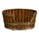 Small Walnut Wooden Dog Bed