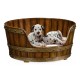 Small Walnut Wooden Dog Bed