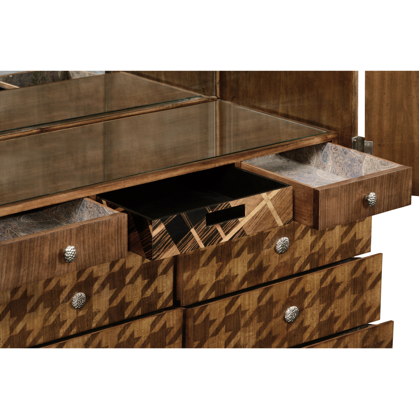 Houndstooth drinks cabinet