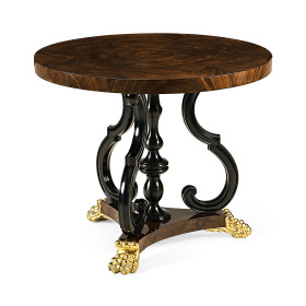 Mahogany Centre Table with Gilded Lions Paw Feet