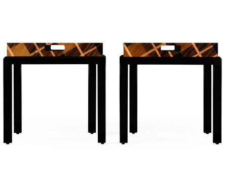 Hand Inlaid Tartan Butler's Tables