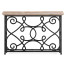 Width Rectangular Limed Wood Console with Wrought Iron Base 54
