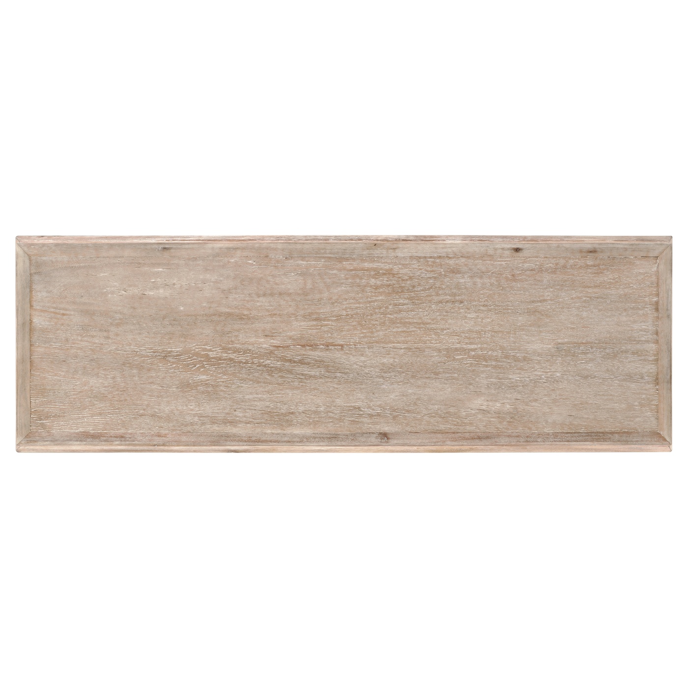 Width Rectangular Limed Wood Console with Wrought Iron Base 54