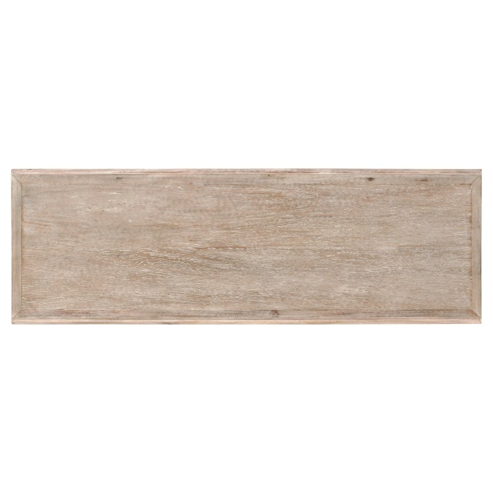 Width Rectangular Limed Wood Console with Wrought Iron Base 54