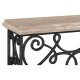 Width Rectangular Limed Wood Console with Wrought Iron Base 54