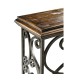 Rectangular Golden Ale Console with Wrought Iron Base 72