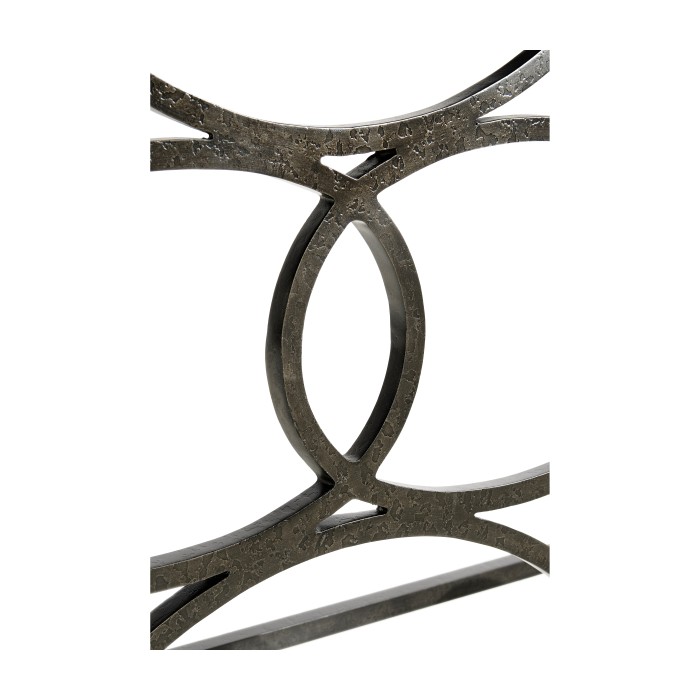 Rectangular Golden Ale Console with Wrought Iron Base 72