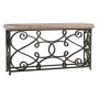 Width Rectangular Limed Wood Console with Wrought Iron Base 72