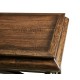 Width Rectangular Rustic Walnut Console with Wrought Iron Base 72