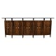 Mahogany semi circular five panel registration desk with fine inlays