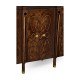 Mahogany semi circular five panel registration desk with fine inlays