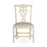 Windsor Chippendale Grey Linen Side Chair