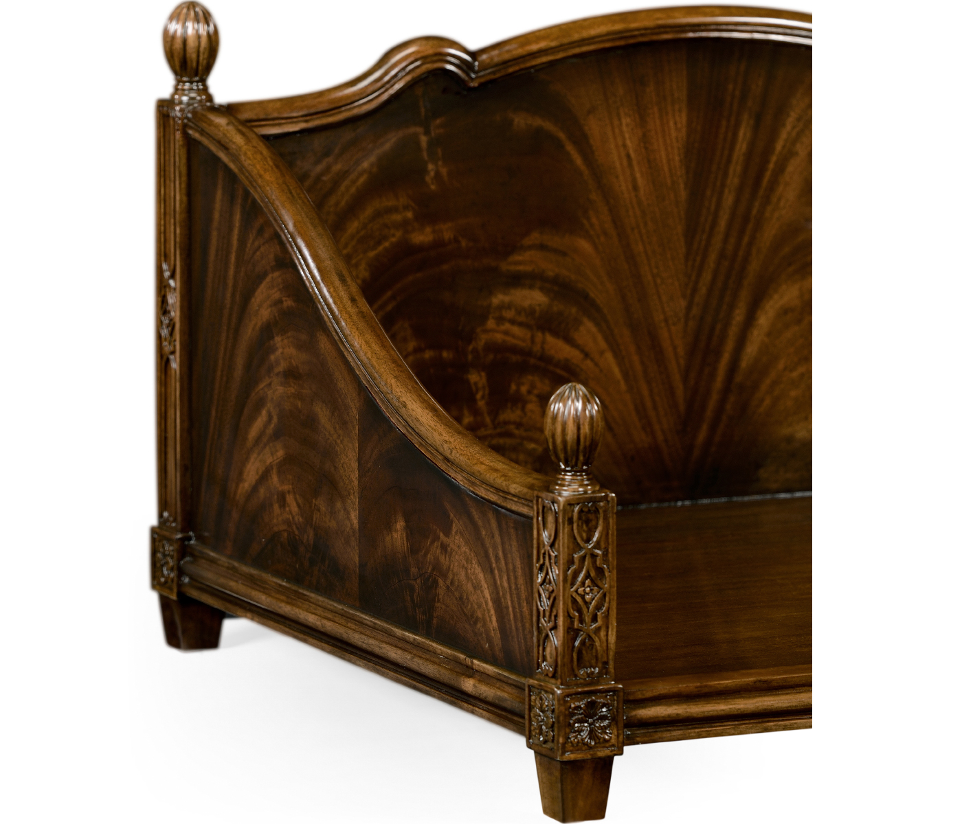 Rectangular Four Poster Mahogany Dog Bed