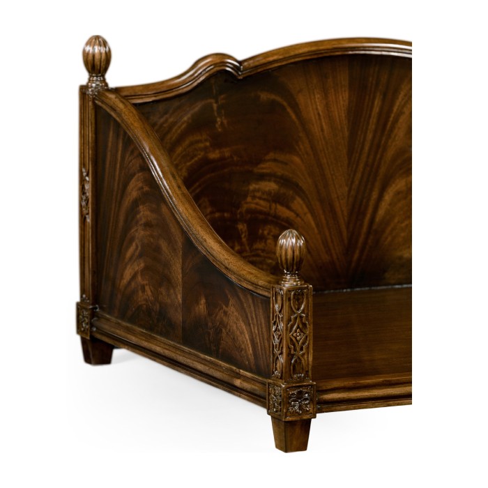 Rectangular Four Poster Mahogany Dog Bed