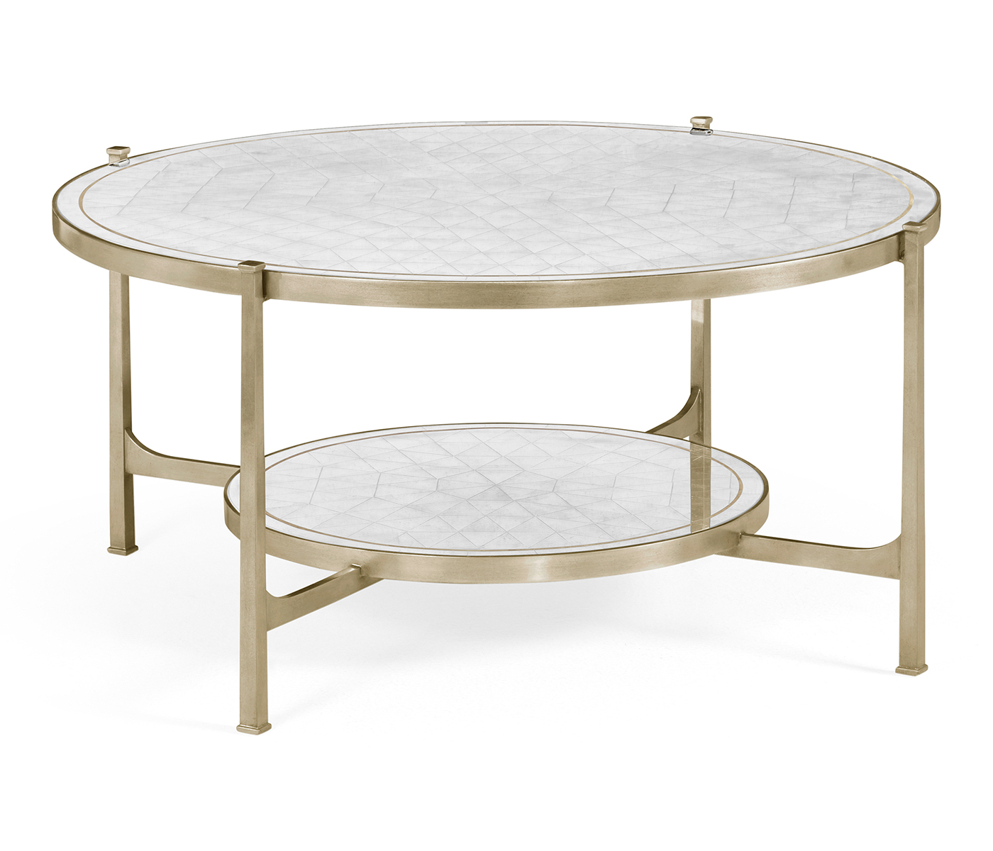 Églomisé Glass Silver Coffee Table