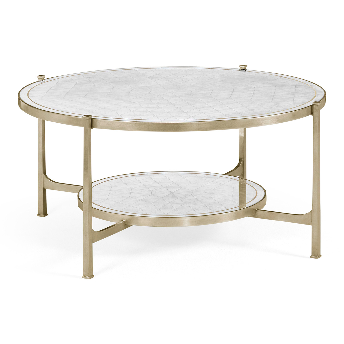 Églomisé Glass Silver Coffee Table
