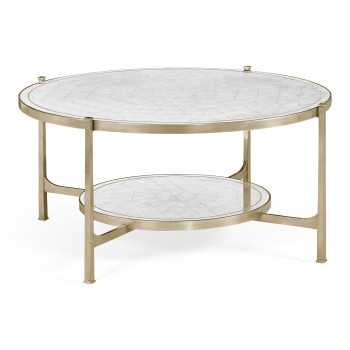 Églomisé Glass Silver Coffee Table