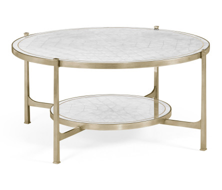 Églomisé Glass Silver Coffee Table