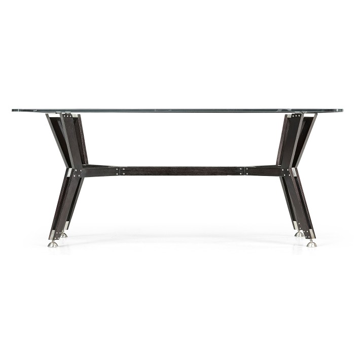 Midcentury Style Rectangular Black Mocha Oak Coffee