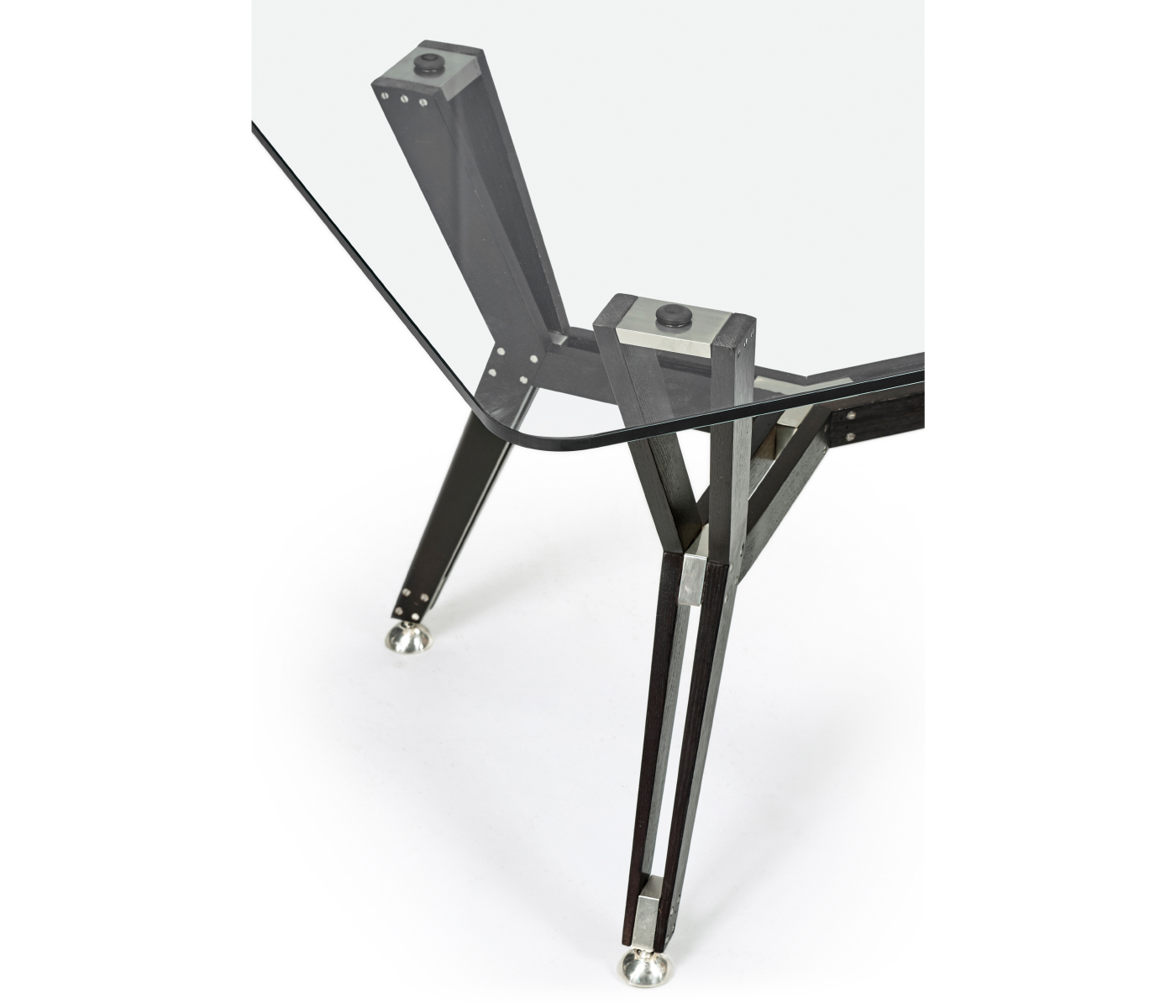 Midcentury Style Rectangular Black Mocha Oak Coffee