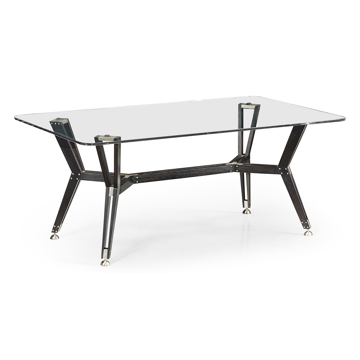 Midcentury Style Rectangular Black Mocha Oak Coffee