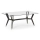 Midcentury Style Rectangular Black Mocha Oak Coffee