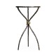 Bronze hammered circular wine table curved legs