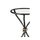 Bronze hammered circular wine table curved legs