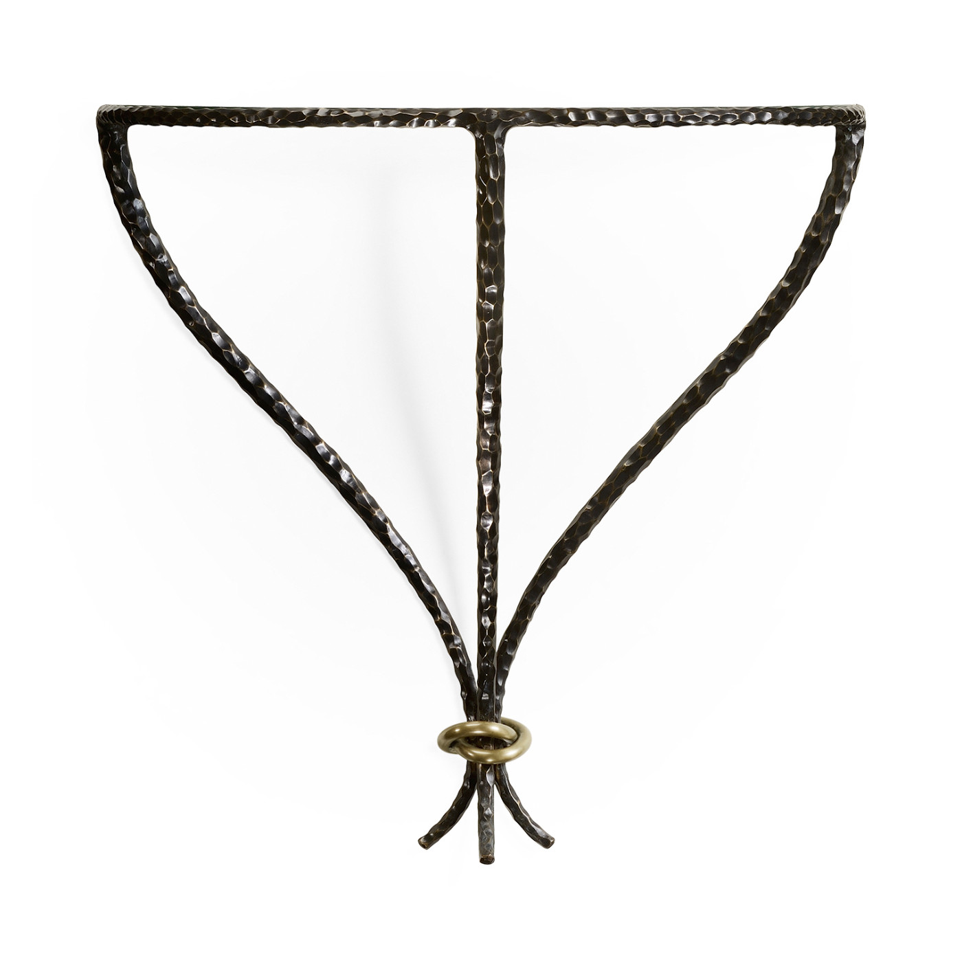 Hammered Antique Black Brass Wall Mounted Bracket Table