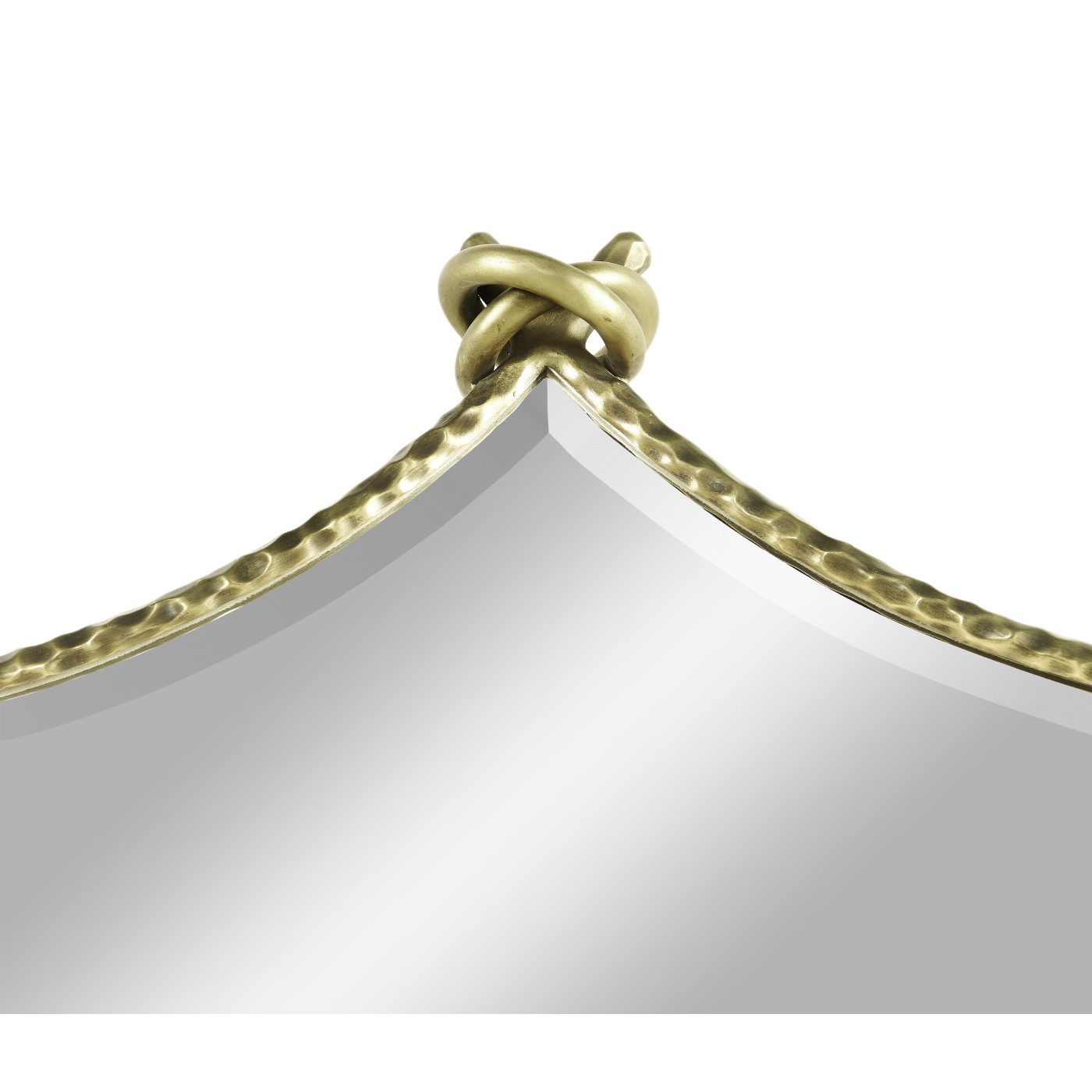 Hammered Light Brown Brass Wall Mirror