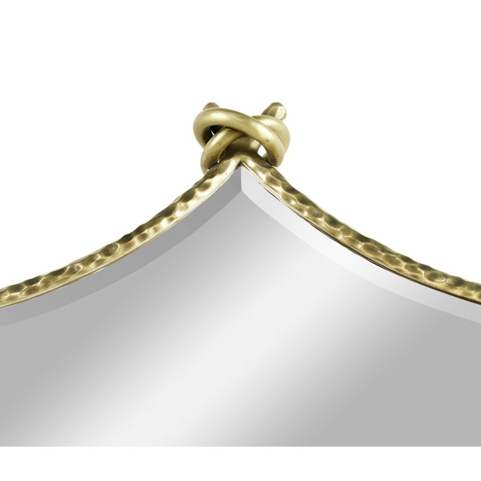 Hammered Light Brown Brass Wall Mirror