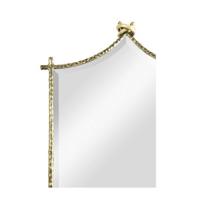 Hammered Light Brown Brass Wall Mirror