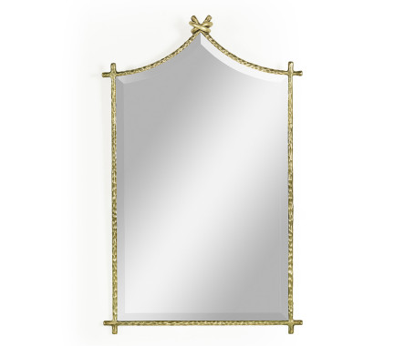 Hammered Light Brown Brass Wall Mirror