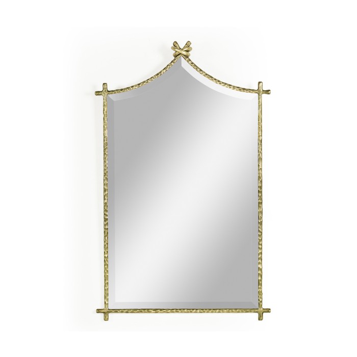 Hammered Light Brown Brass Wall Mirror