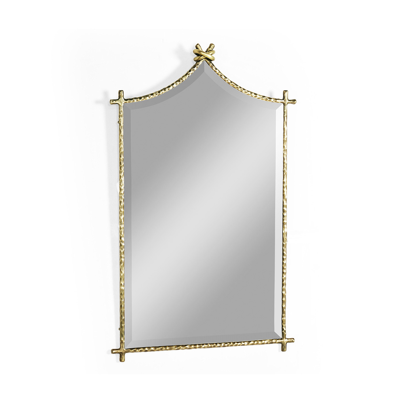 Hammered Light Brown Brass Wall Mirror